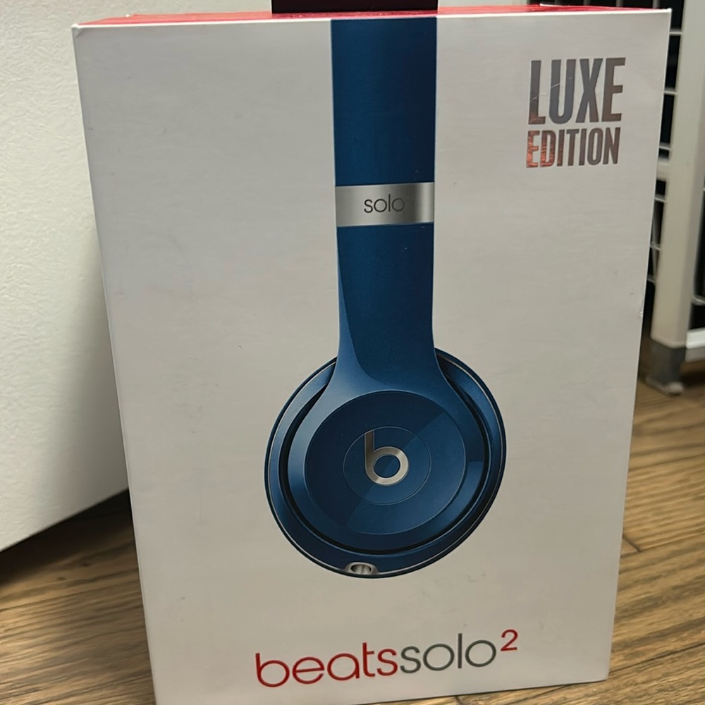 Beats Solo wired blue headphones